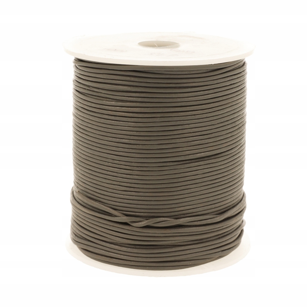 Kožený řemínek průměr 1,5 mm Šperky Ruční výroba Diy Tmavě Šedá 25 m