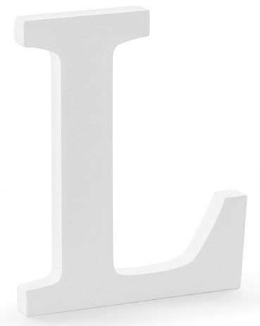 

Drewniana litera L Stojąca Biała 3D-20CM Wesele