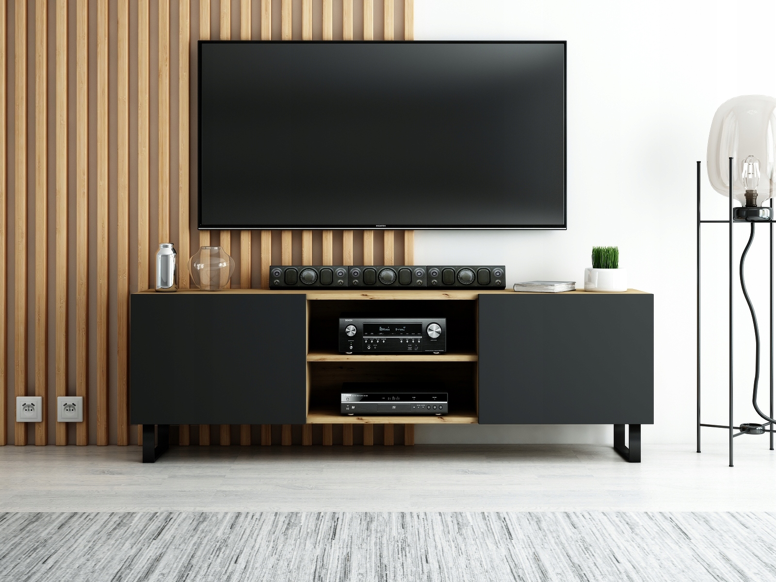 SZAFKA RTV LOFT 160 ARTISAN /CZARNY MAT WYSOKA Kod producenta LOFT 160