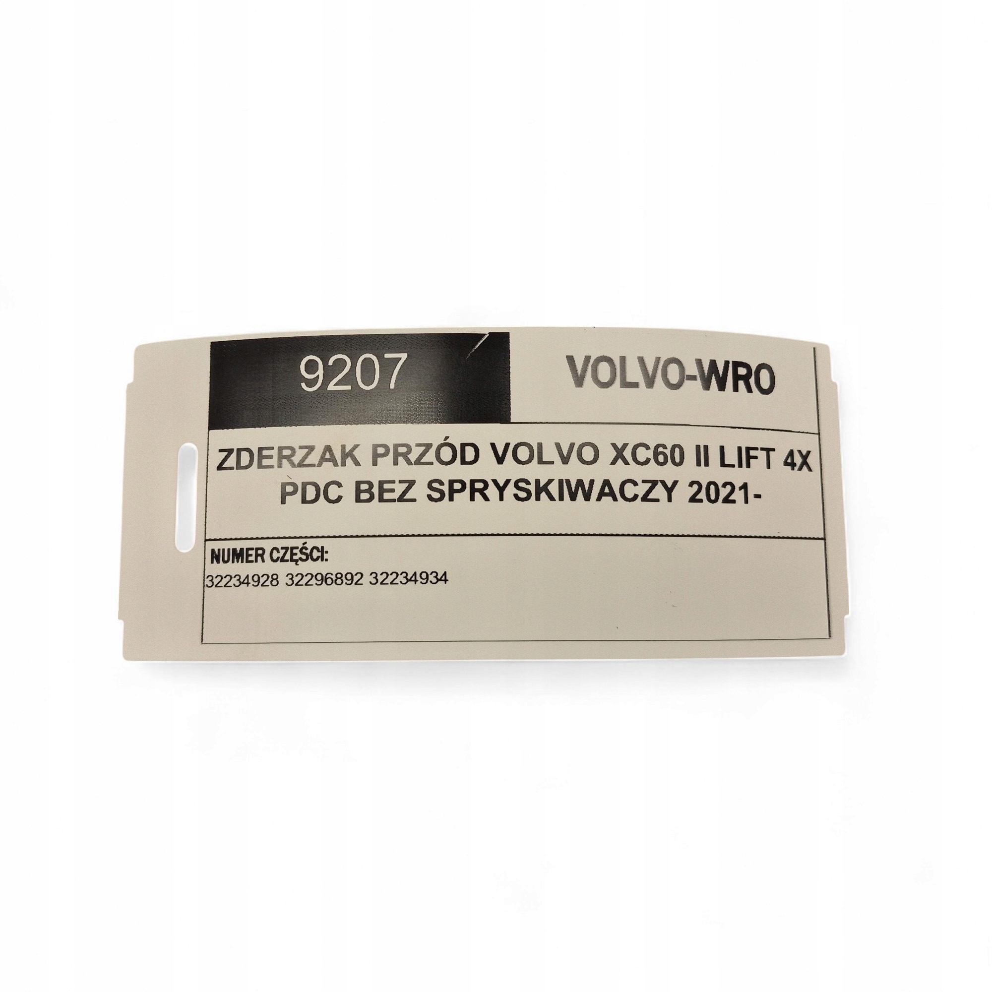 bumper front VOLVO XC60 II LIFT 4X PDC without washers 2021