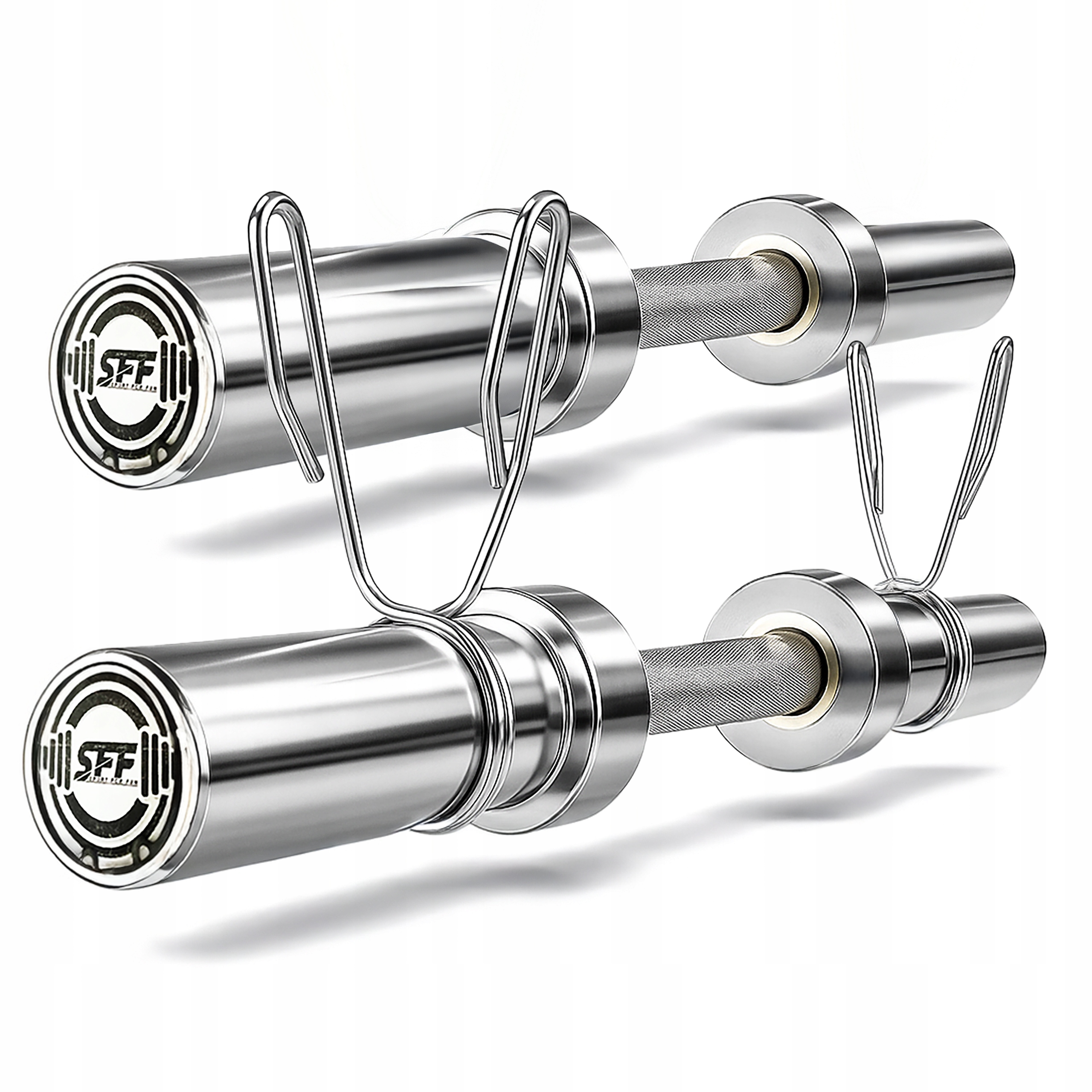 2X Gryf Krótki Olimpijski Gładki 50MM Łożysko Chromowany Zaciski