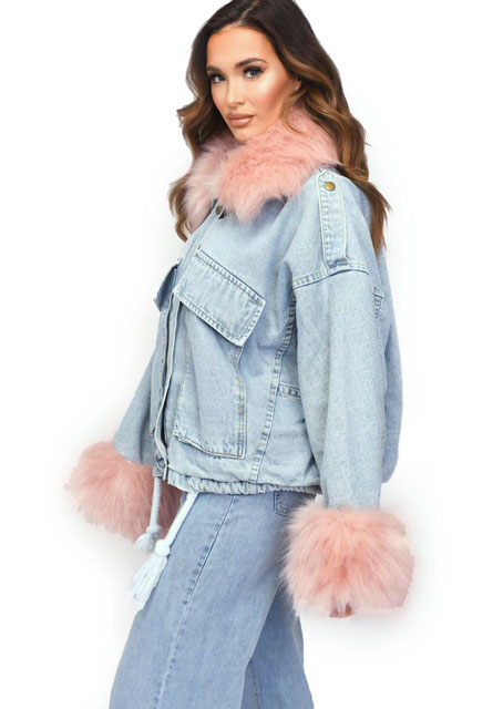 

Kurtka Jeansowa Z Futerkiem Katana Futerko Miś M