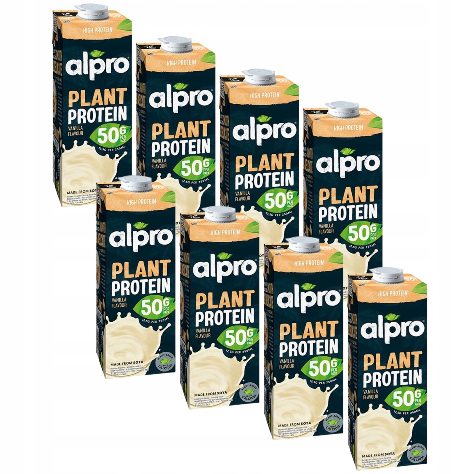 Zestaw Napój sojowy proteinowy Alpro Plant Protein o smaku waniliowym 8x1L
