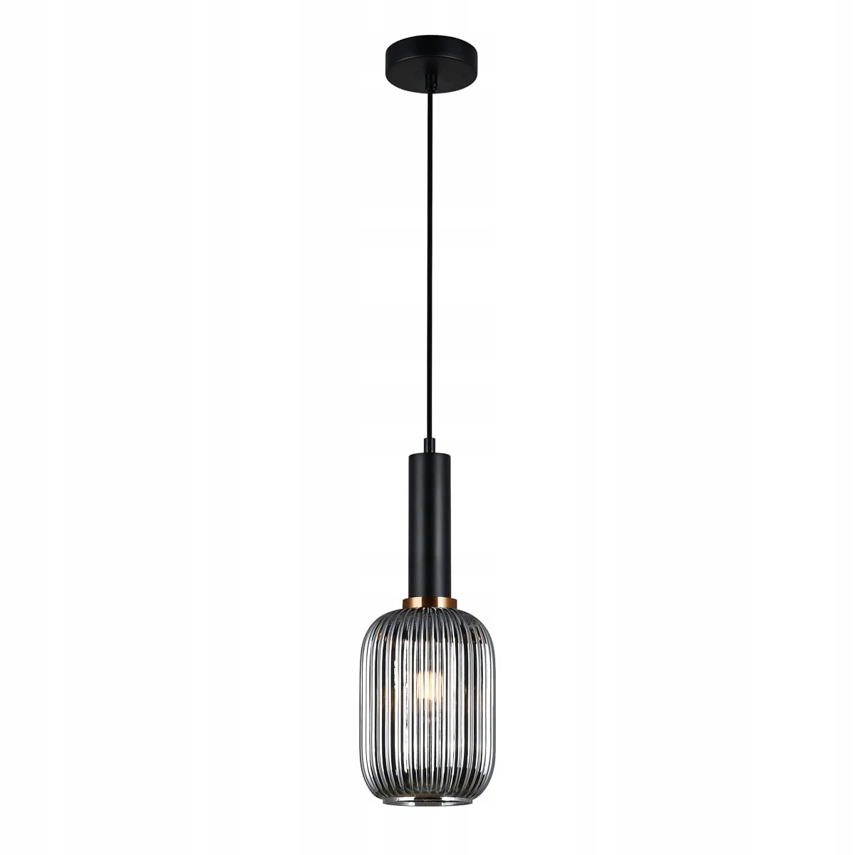 Závesná lampa Italux Antiola Ø15 cm, čierna, E27, sklo, moderná