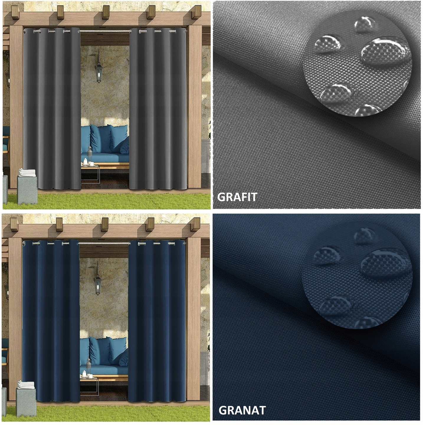 ZASŁONY OGRODOWE 155x240 DO ALTANY TARASU OGRODU Producent inna