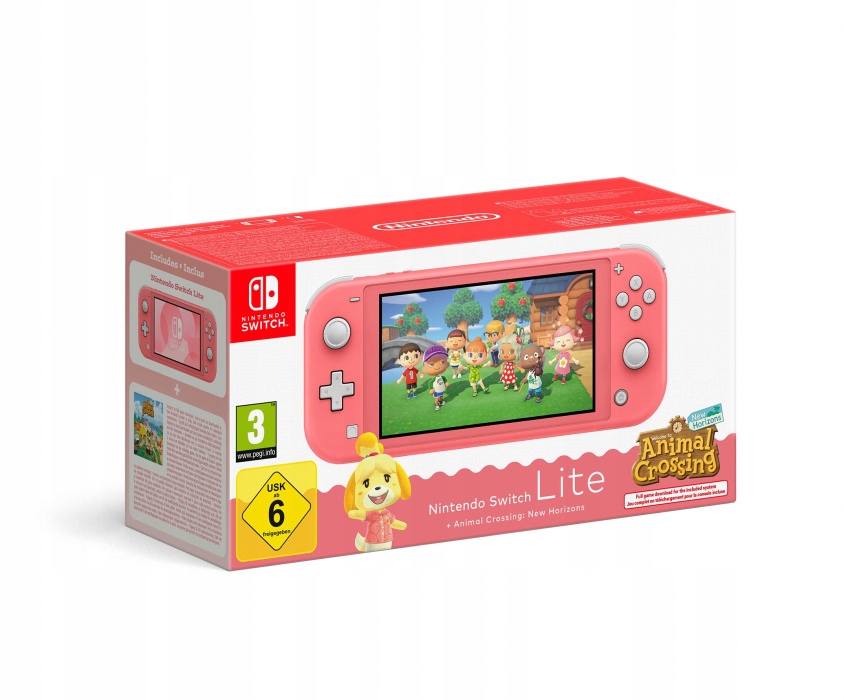 Nintendo Switch Lite Coral Acnh bundle