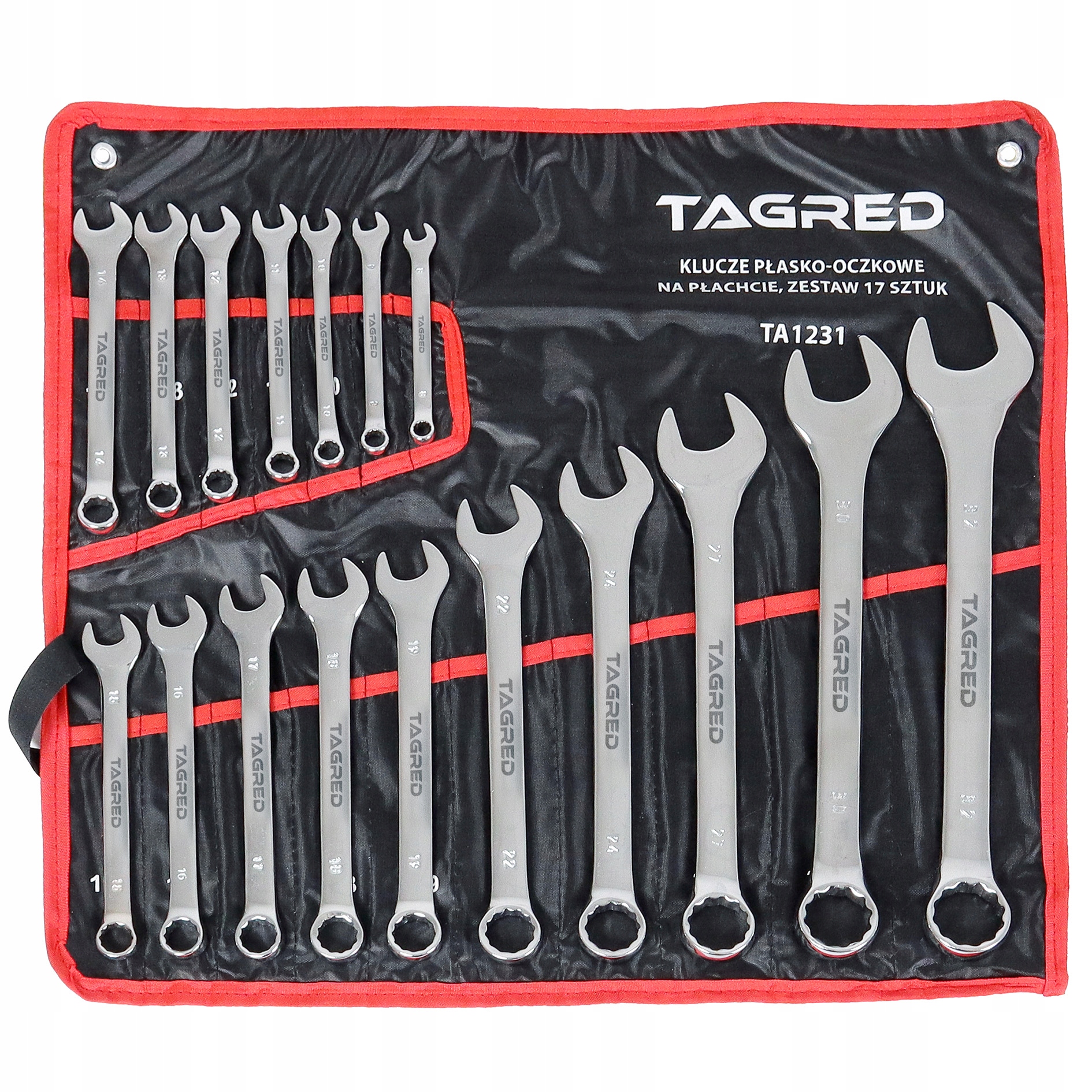 Klucze Płasko-oczkowe 8-32 Na Płachcie Zestaw 17 Sztuk