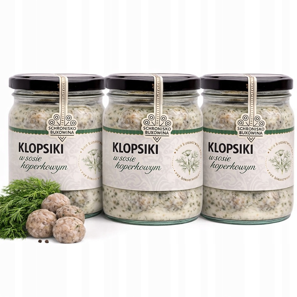 Levně Mleté ve sklenici masové kuličky v koprové omáčce, složení, hotové jídlo bez E