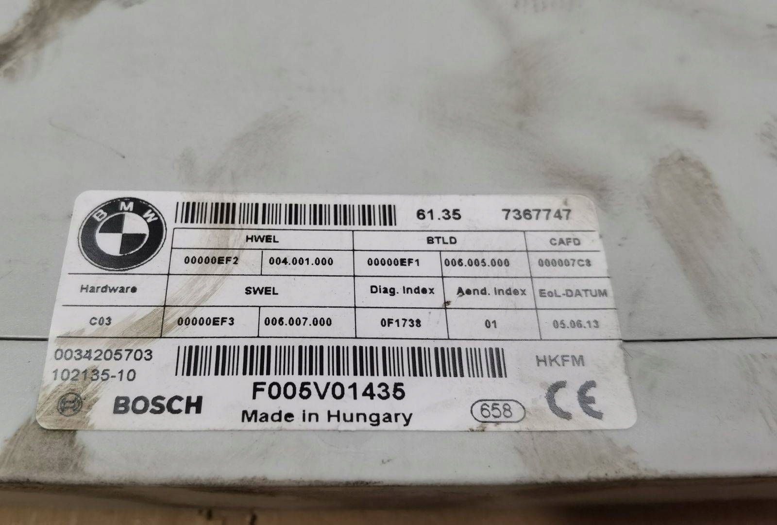 control unit bonnet boot BMW 3 F30/F31 F31 2013 7367747