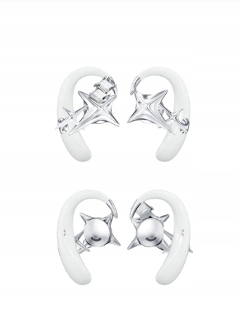 Bezdrátová sluchátka Platinové Zirkony Bílé zlato 18K Luxusní