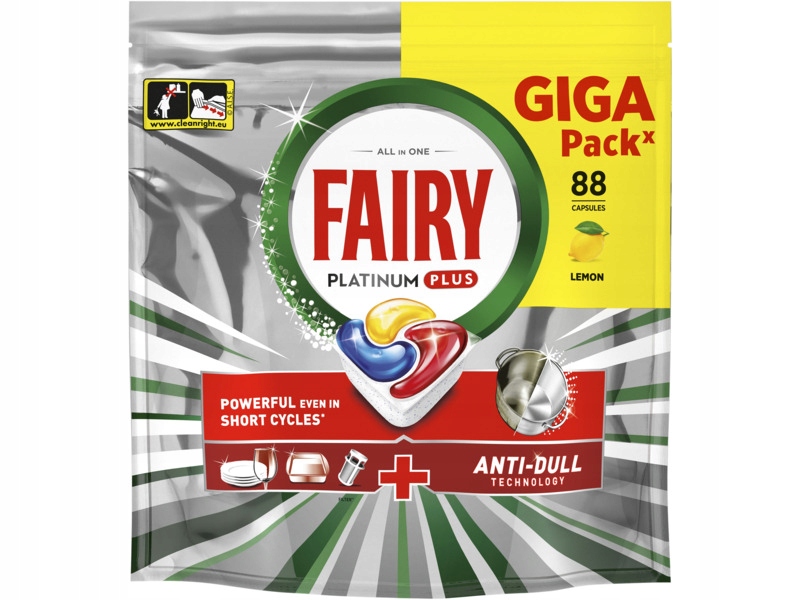 Kapsułki do zmywarki Fairy Platinum Plus All in One Lemon 88 szt.