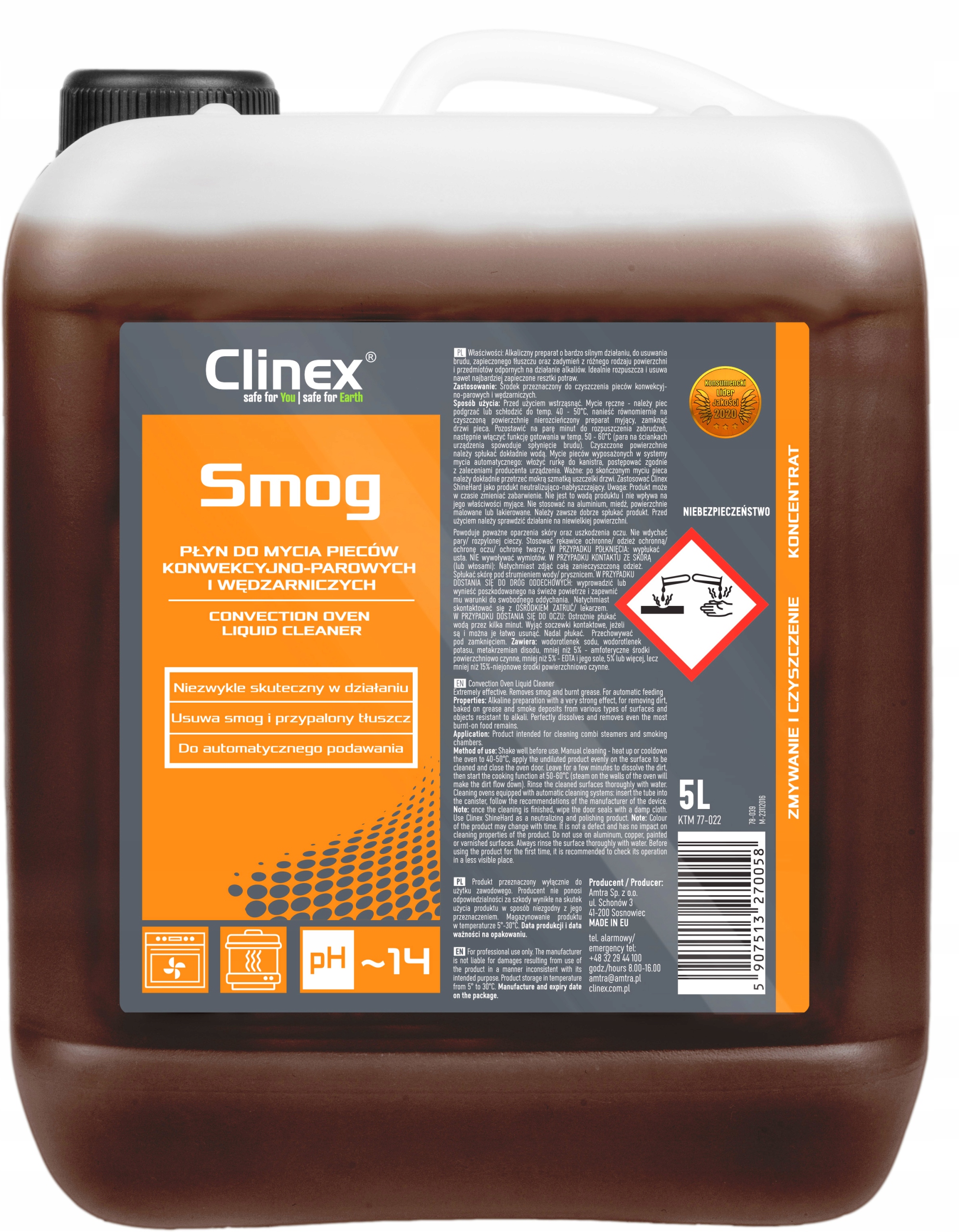 

Clinex Smog Do Mycia Pieców Kominków Grilla 5L