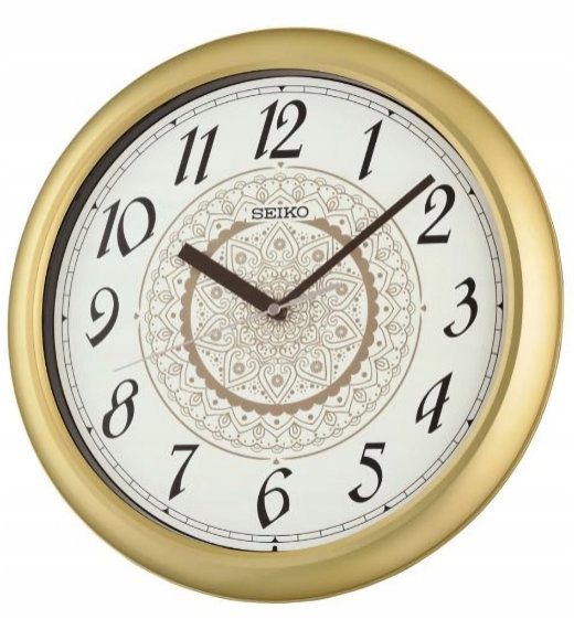 Čitateľné Klasické Zlaté Okrúhle Japonské Hodiny Seiko QHA018F 33 cm