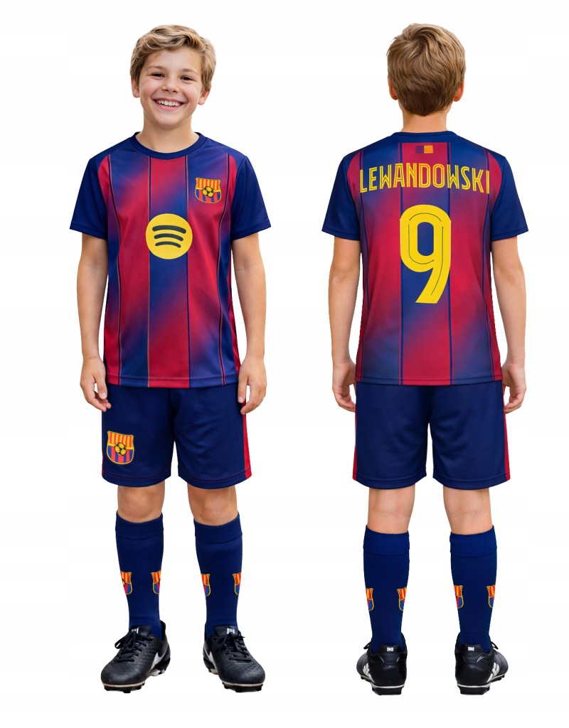 Strój piłkarski Z Numerem 9 getry roz. 122 dziecięcy