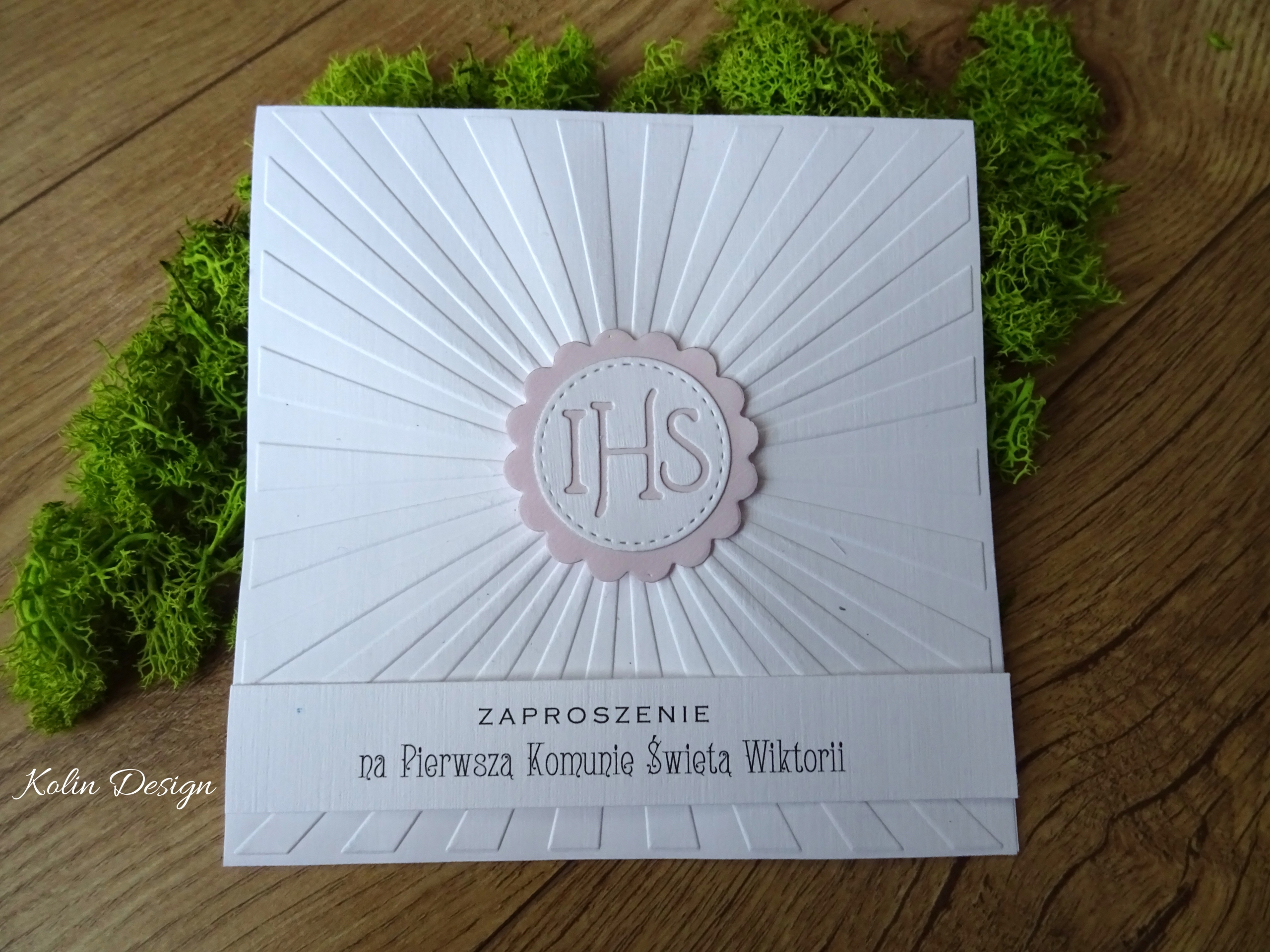 2. Zaproszenia na Pierwszą Komunię kraft eko IHS Rodzaj komunia