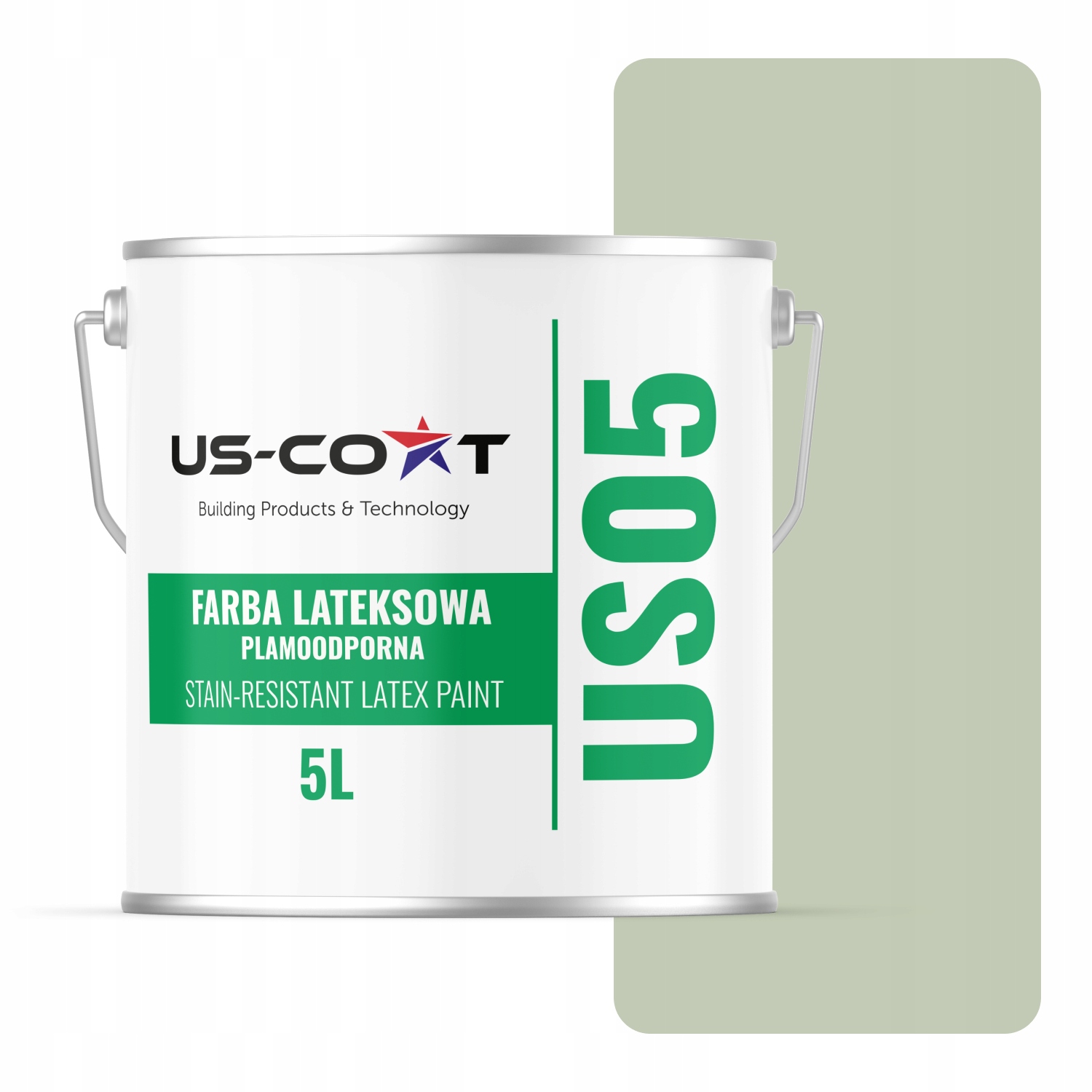 Latexová Farba Odolná Voči Škvrnám, Svetlozelená H2157 5L, Matná Na Steny