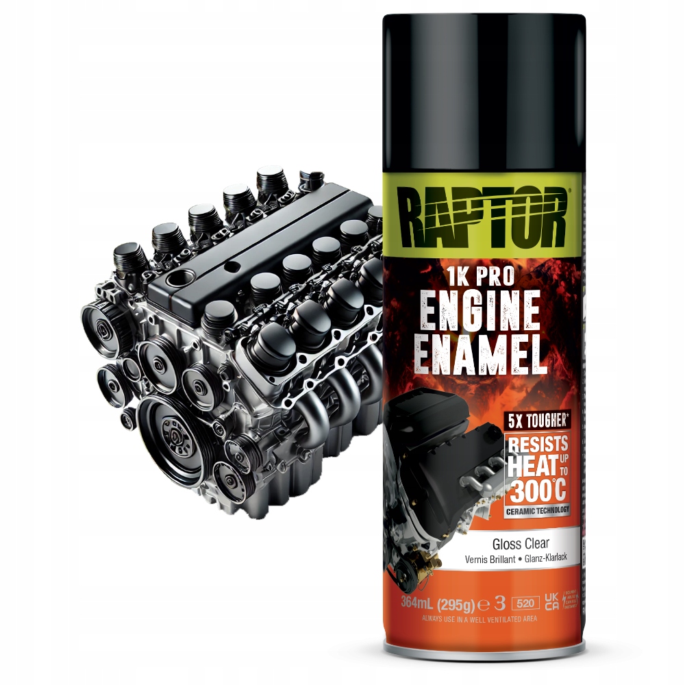 Raptor Wysokotemperaturowy Lakier Bezbarwny 300°C Spray Do Silnika