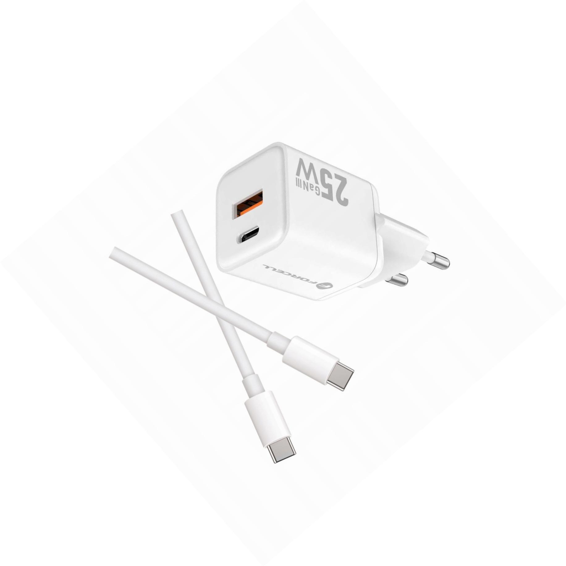 Szybka ładowarka Gan 25W 2 porty z kablem Usb-c do Samsung s21