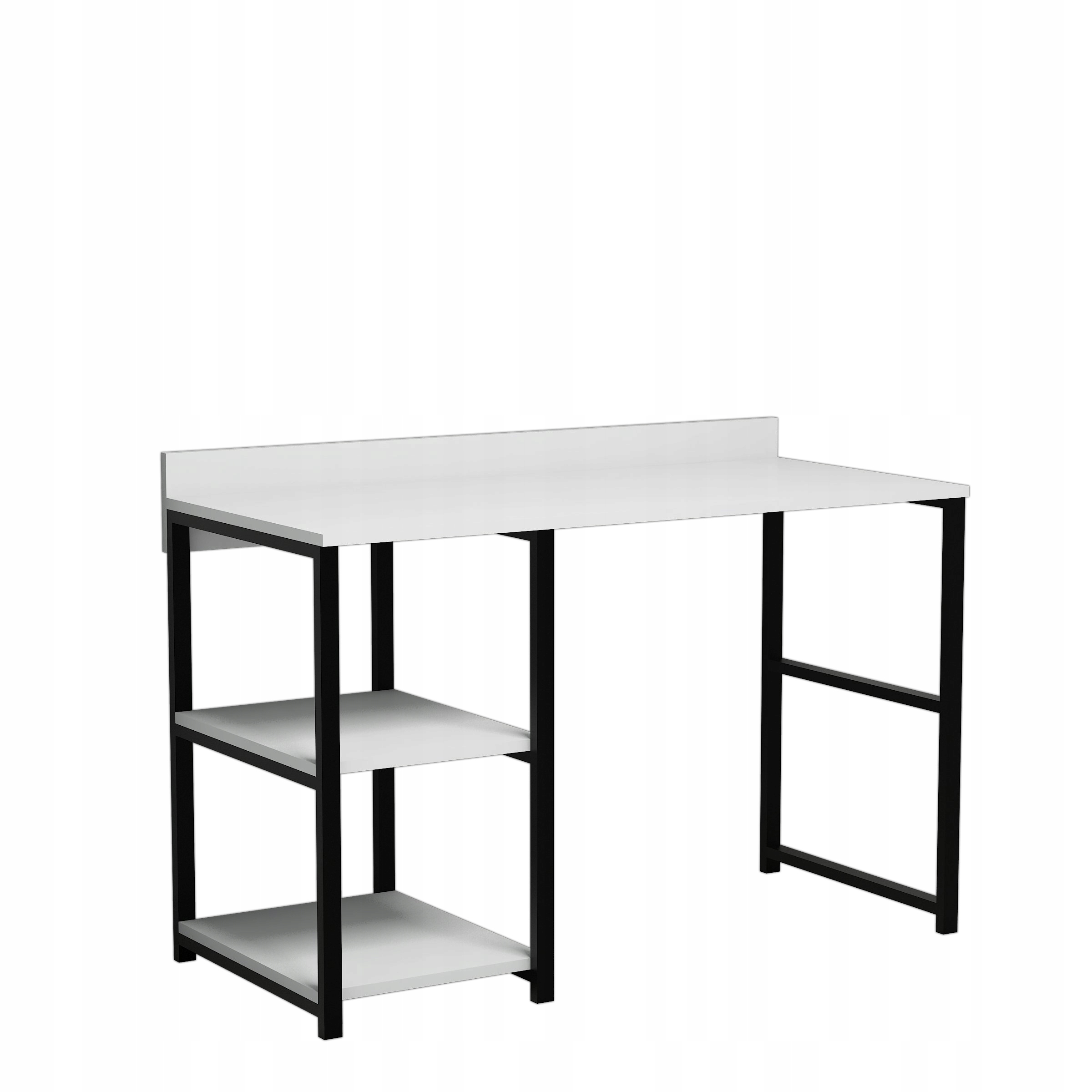 Biurko komputerowe LOFT Style półki biuro białe