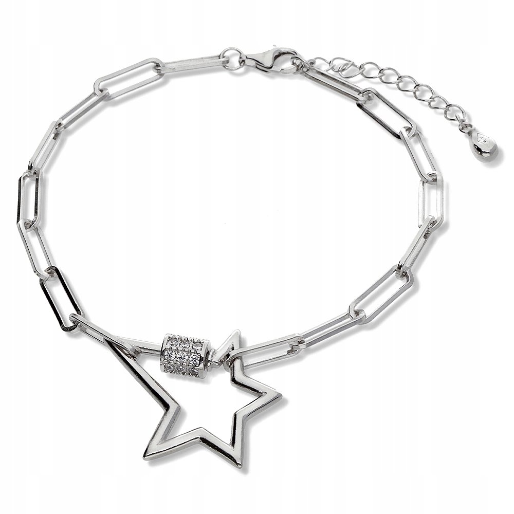 Stříbrný náramek Ag 925 rhodiovaná hvězda B05139