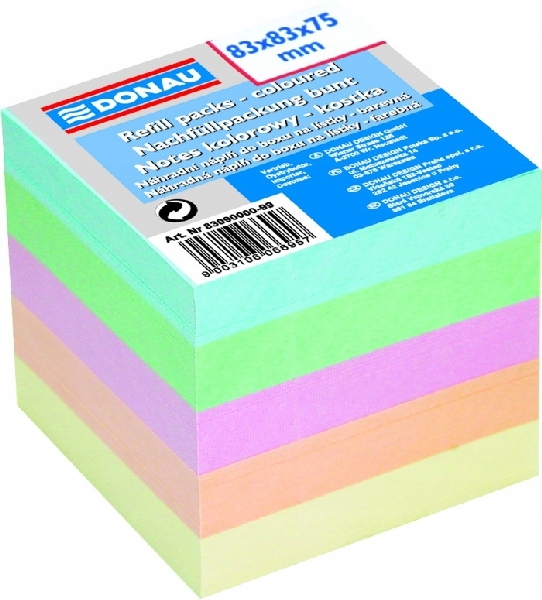 

Kostka nieklejona Donau 83/83mm kolor (750 kartek)