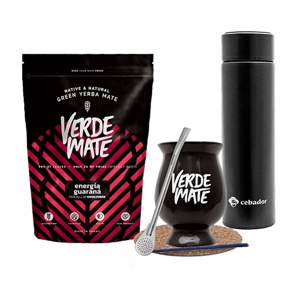 Sada Yerba Mate Verde Mate Energia Guarana Termoska Led Tykev Bombilla 500 g