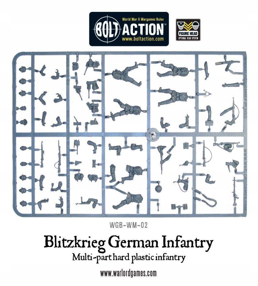 Bolt Action Blitzkrieg German Infantry 30 szt. Liczba figurek 30