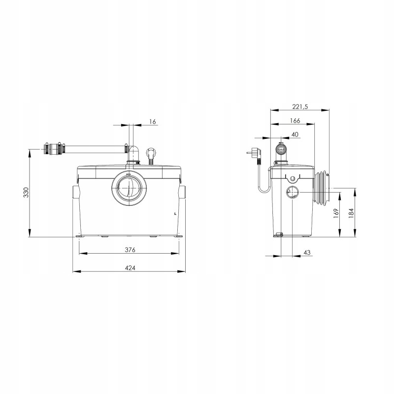 SFA Rozdrabniacz do WC Saniaccess 2 Kod producenta SANIACCESS 2