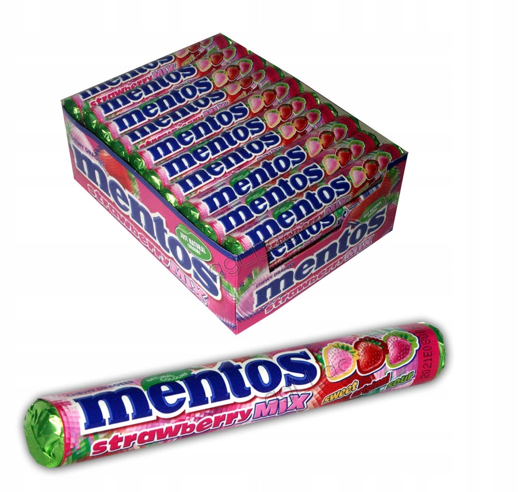 Mentos Truskawka Strawberry MIX 40szt
