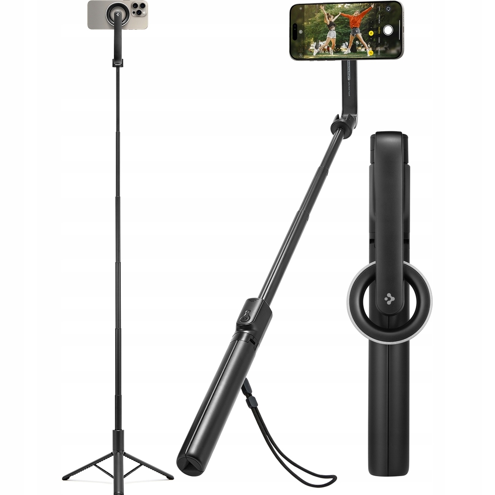 Selfie tyč Spigen S580W Magsafe Bluetooth Selfie Stick Long Tripod Black