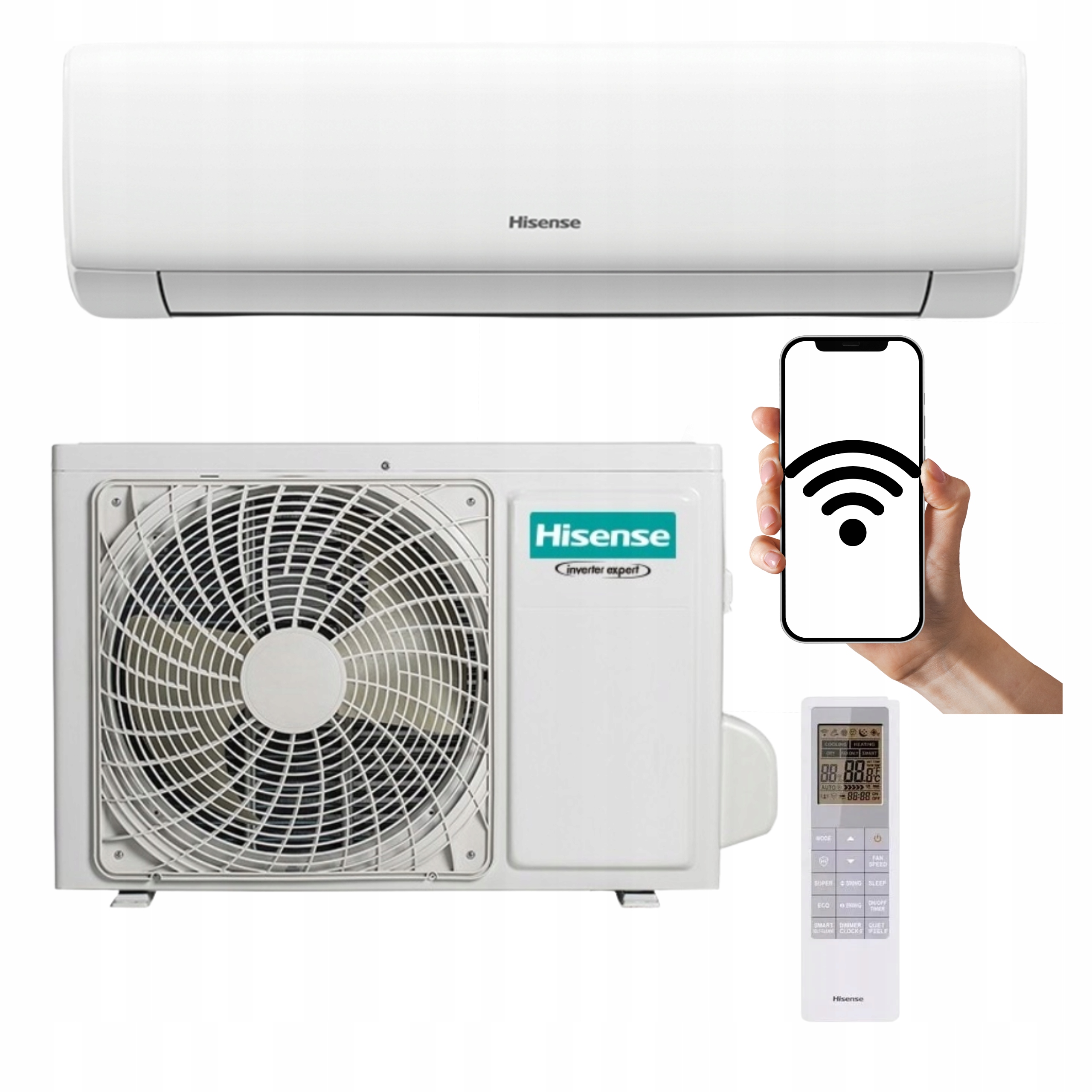 Nástenný klimatizátor Hisense Wings Comfort 3,2 kW 40 m2 Wifi Do Domu Kancelárie