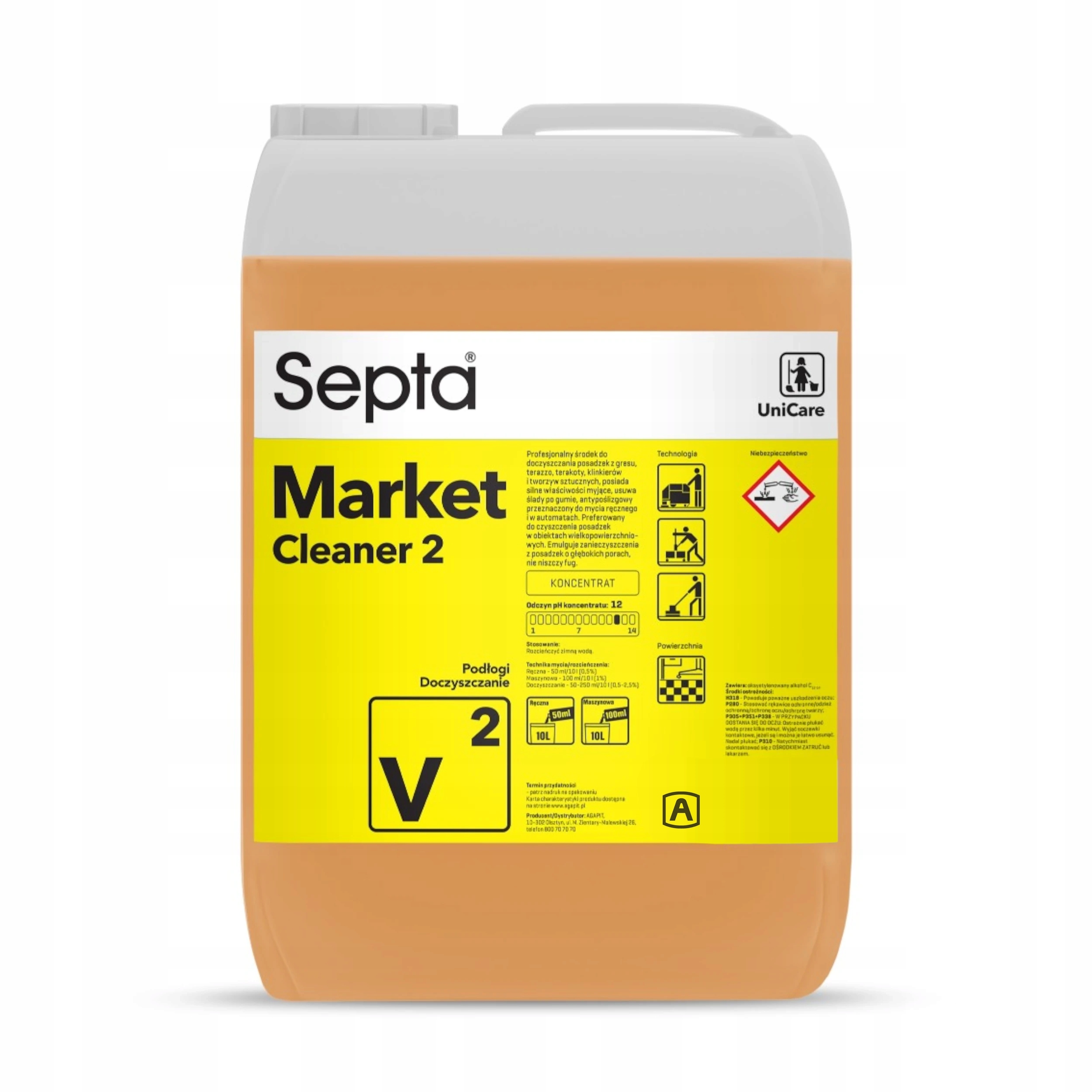 Septa Marketcleaner 2 V2 Koncentrat Do Doczyszczania Gresu Terakoty 10L
