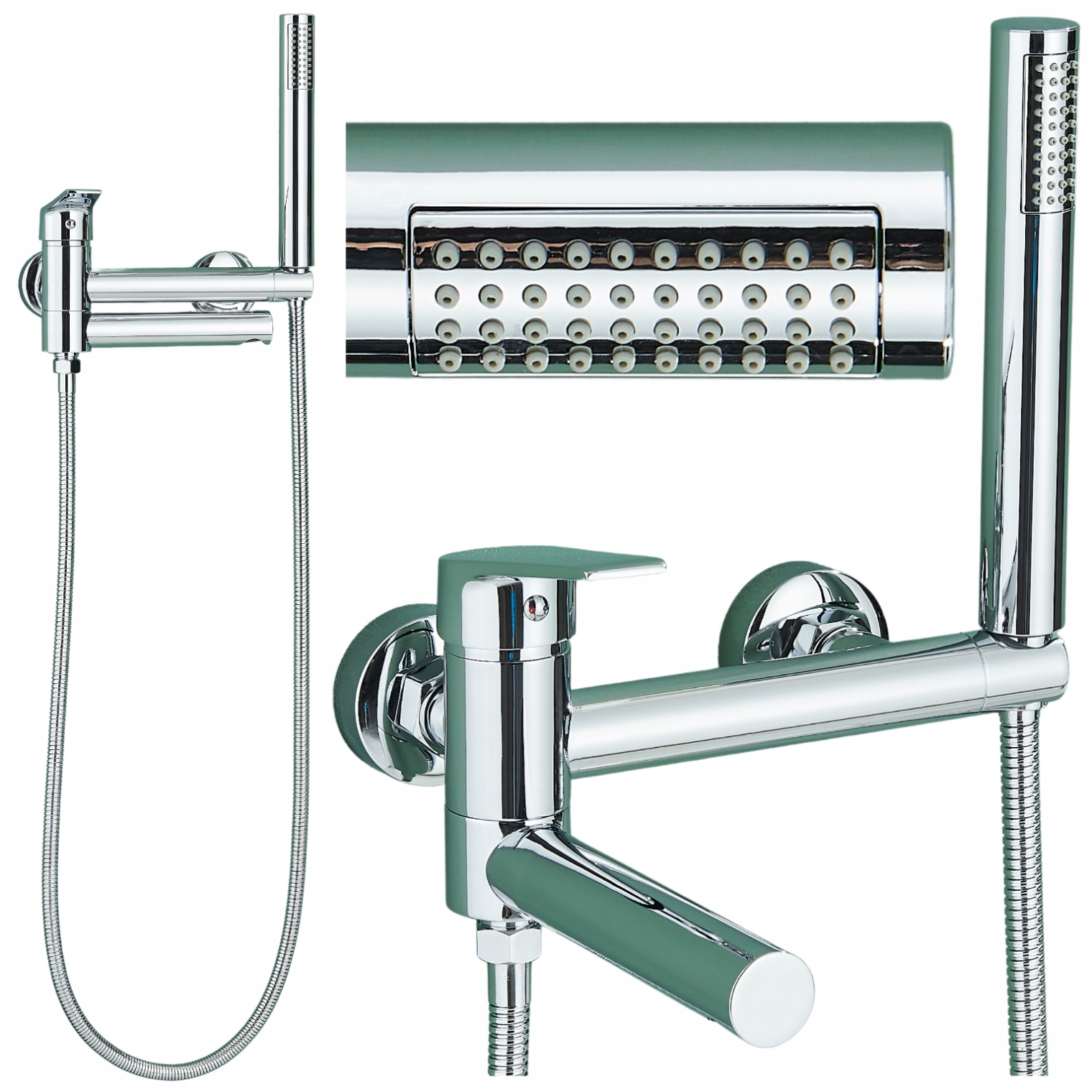 Vaňová Nástenná Batéria Sada Hadíc Hlavica Skladacia Výtoková Súprava Chrom