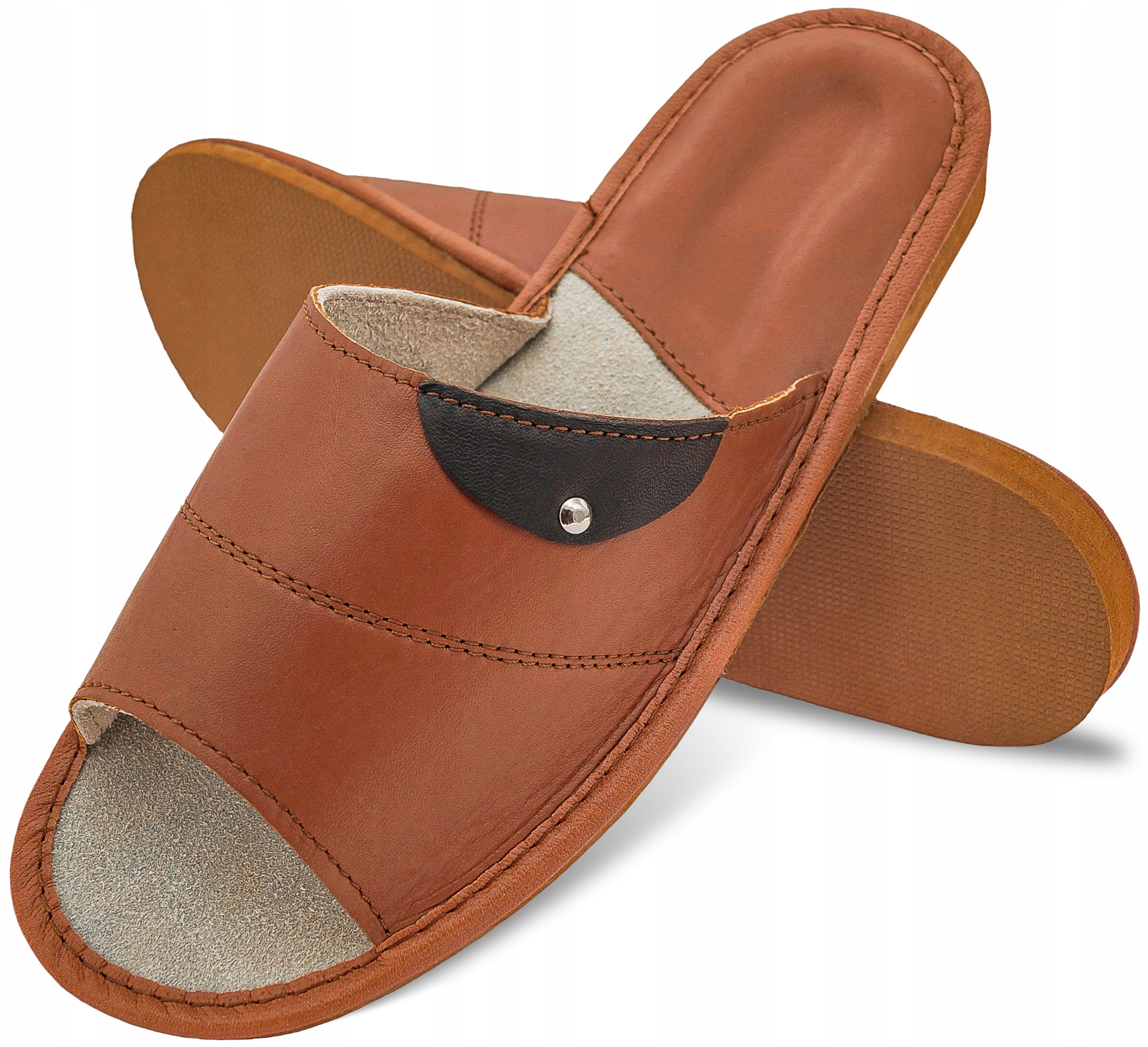 

Męskie kapcie Góralskie pantofle skórzane Łapcie