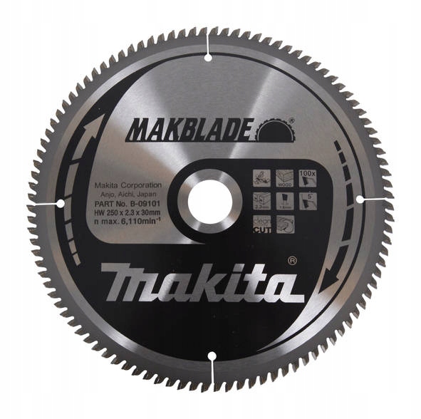 Makita Tarcza piła tnąca do drewna precyzja 250x30 100 Z Makblade B-09101