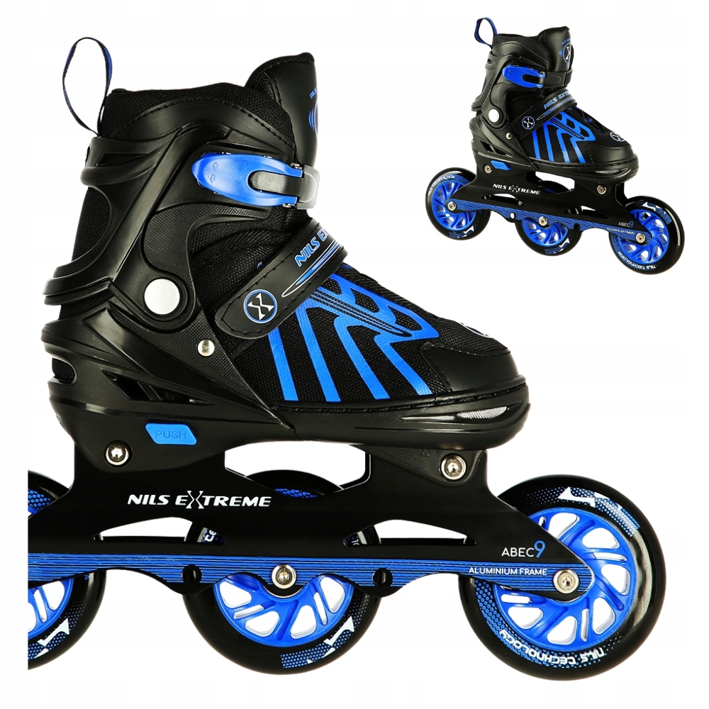 Kolečkové Brusle Regulovatelné Rychlostní Kaučukové Kolečka 100 mm Pro Mládež Nils