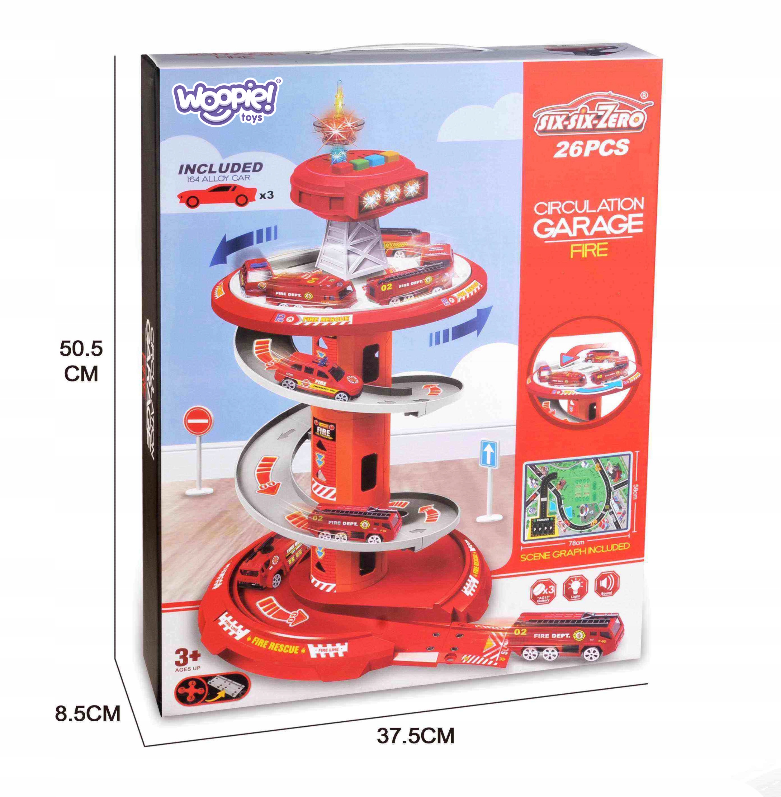 ZESTAW MEGA TOR GARAŻ PARKING + PLANSZA WOOPIE Model Tor Spirala