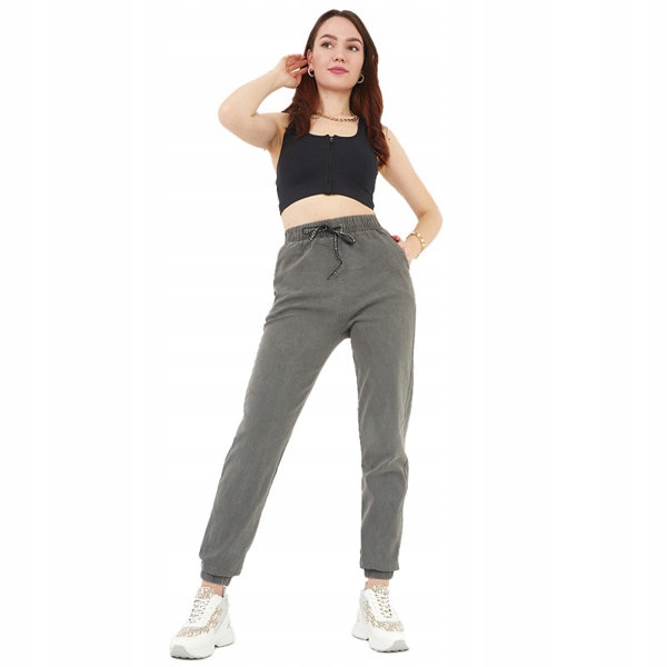 

A042NM Szare Damskie Spodnie Joggery S/m - 37