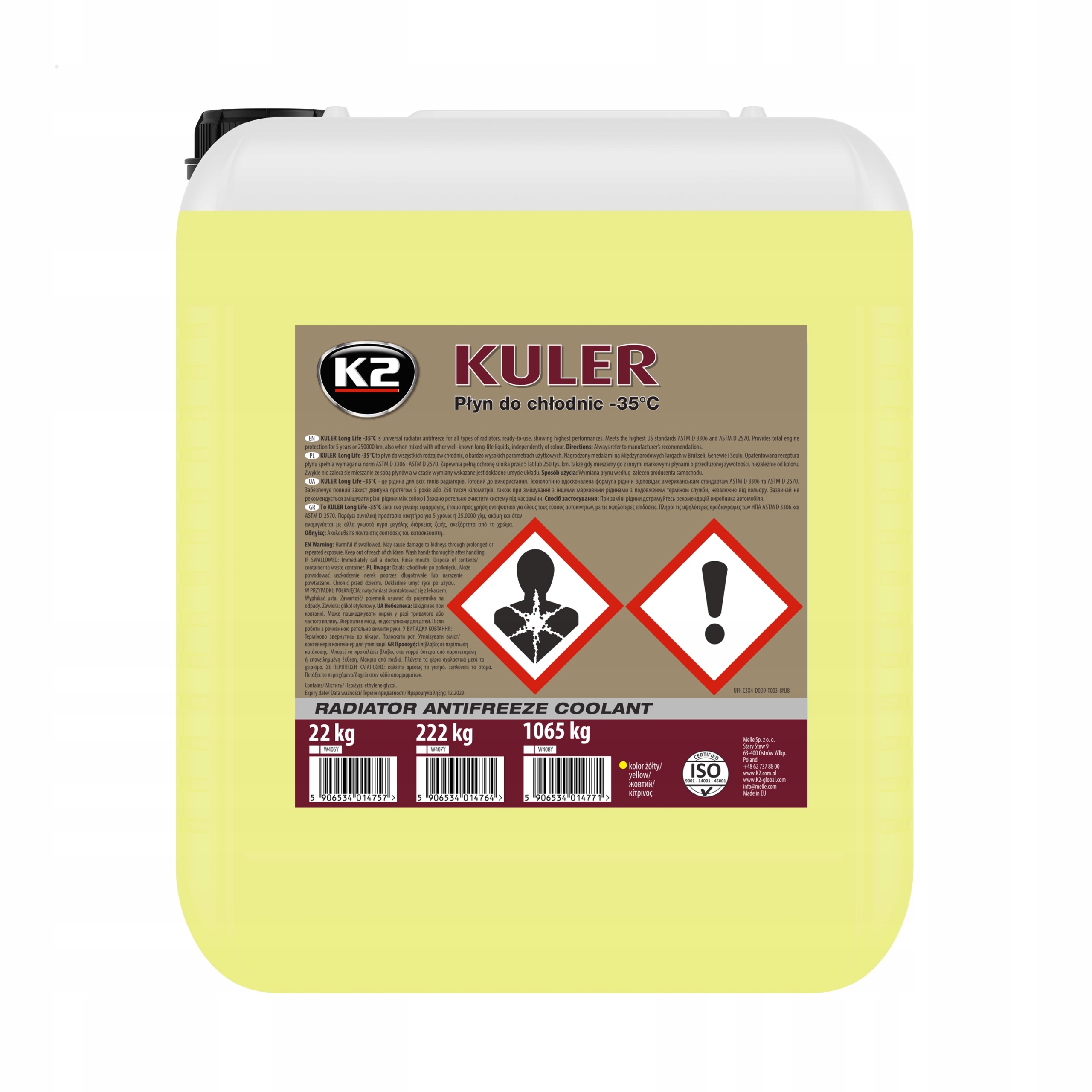 K2 Kuler -35°C Žltý 22kg