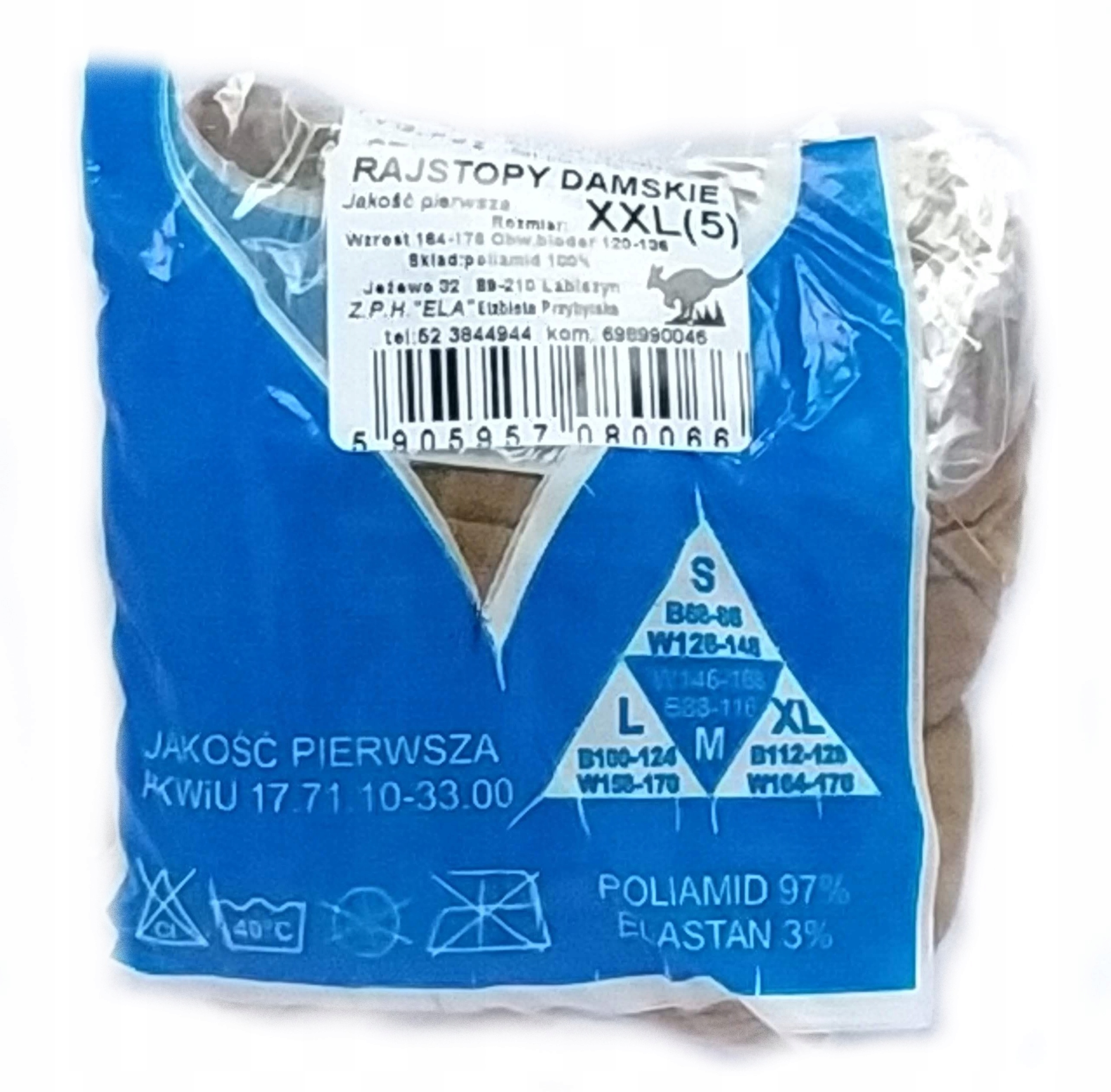 

Rajstopy elastil 20DEN 5-XXL podwójny klin