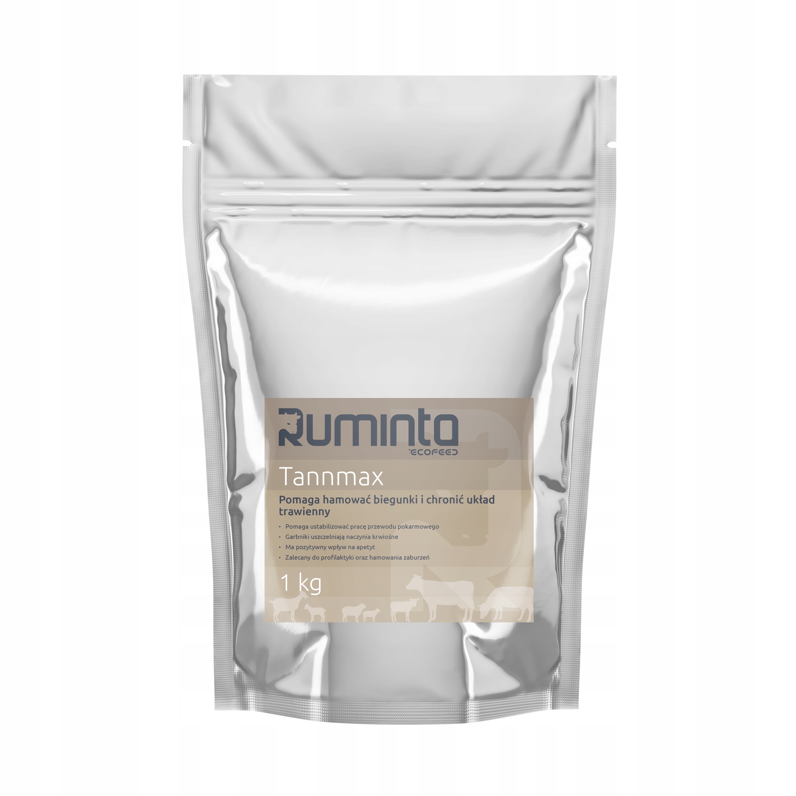 Hamuje Biegunkę trawienie jelita dla Cieląt Krów Owiec Drobiu Tannmax 1kg