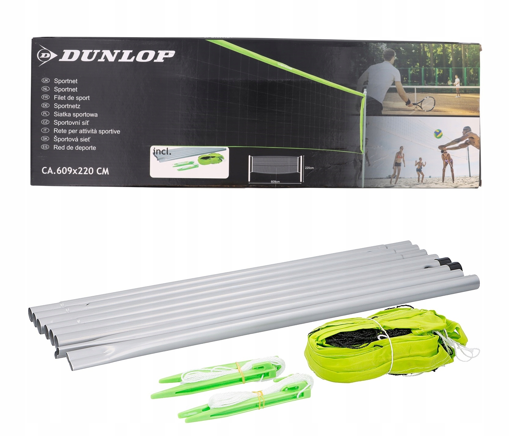 

Siatka + Słupki siatkówka badminton tenis Dunlop