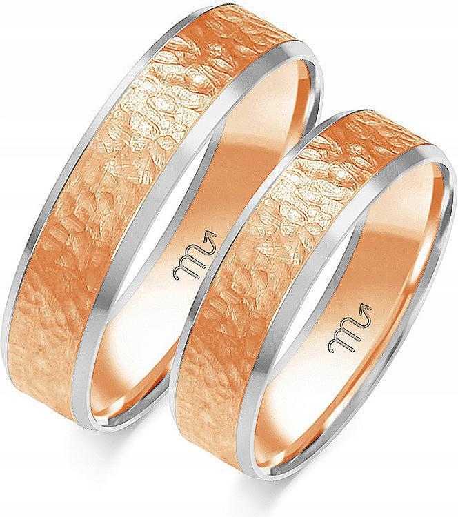 Růžové zlaté snubní prsteny 14k 585 r 35 36 37, vkusná kolekce svatba