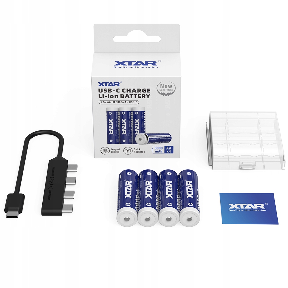 Akumulator Xtar litowo-jonowy Aa (R6) 1.5v Usb-c 3000mAh 4 szt.