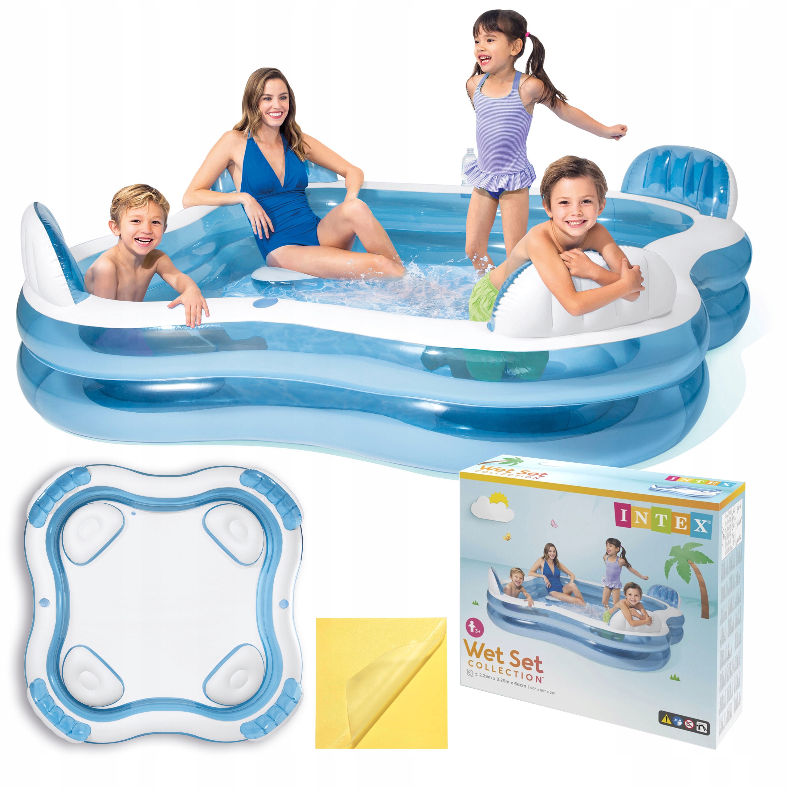 Bazén s nafukovacími sedadly Rodinný velký 229x229 Cm Intex 56475NP