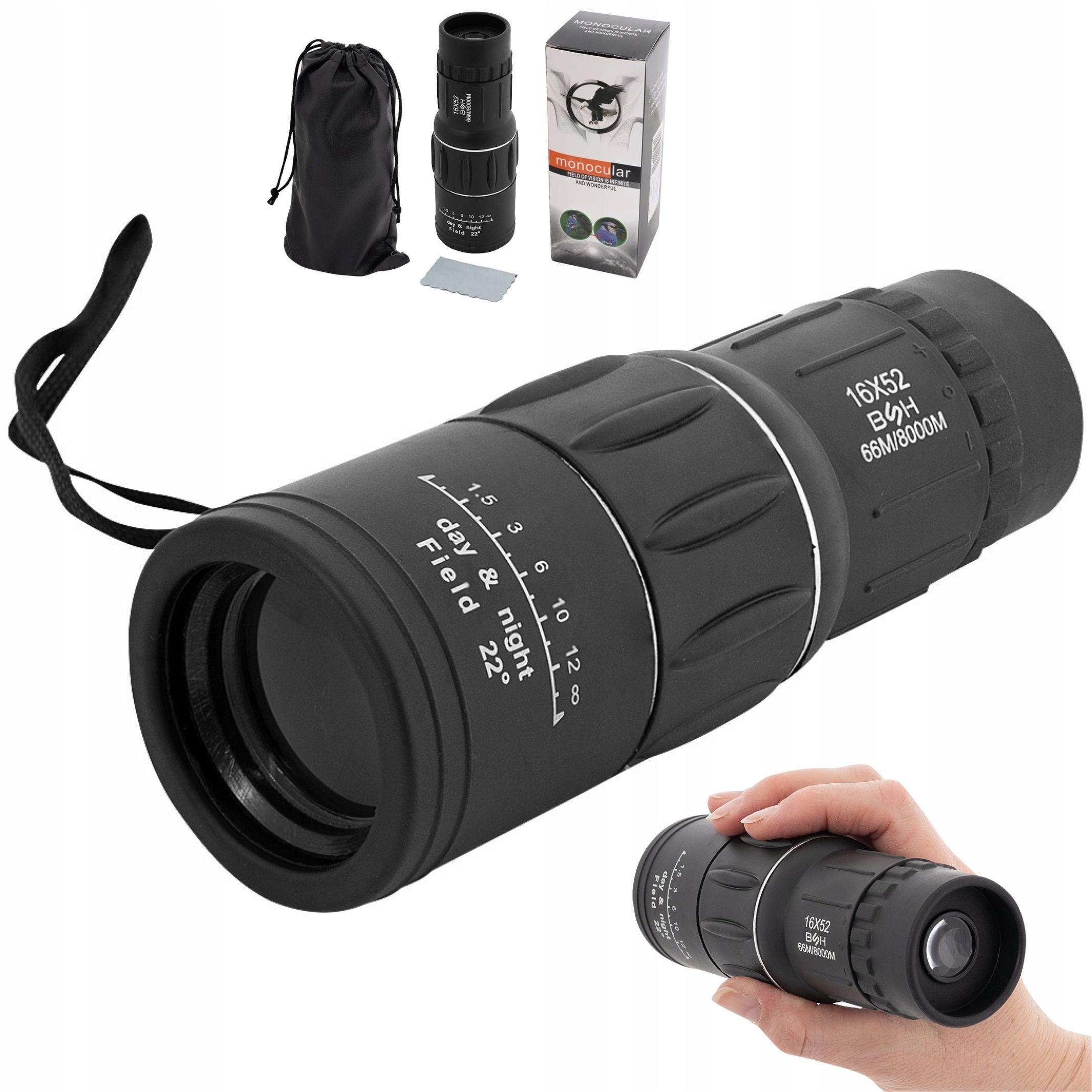 BSH MONOKULAR LORNETKA LUNETA OBSERWACYJNA 16x52 TURYSTYCZNY + POKROWIEC