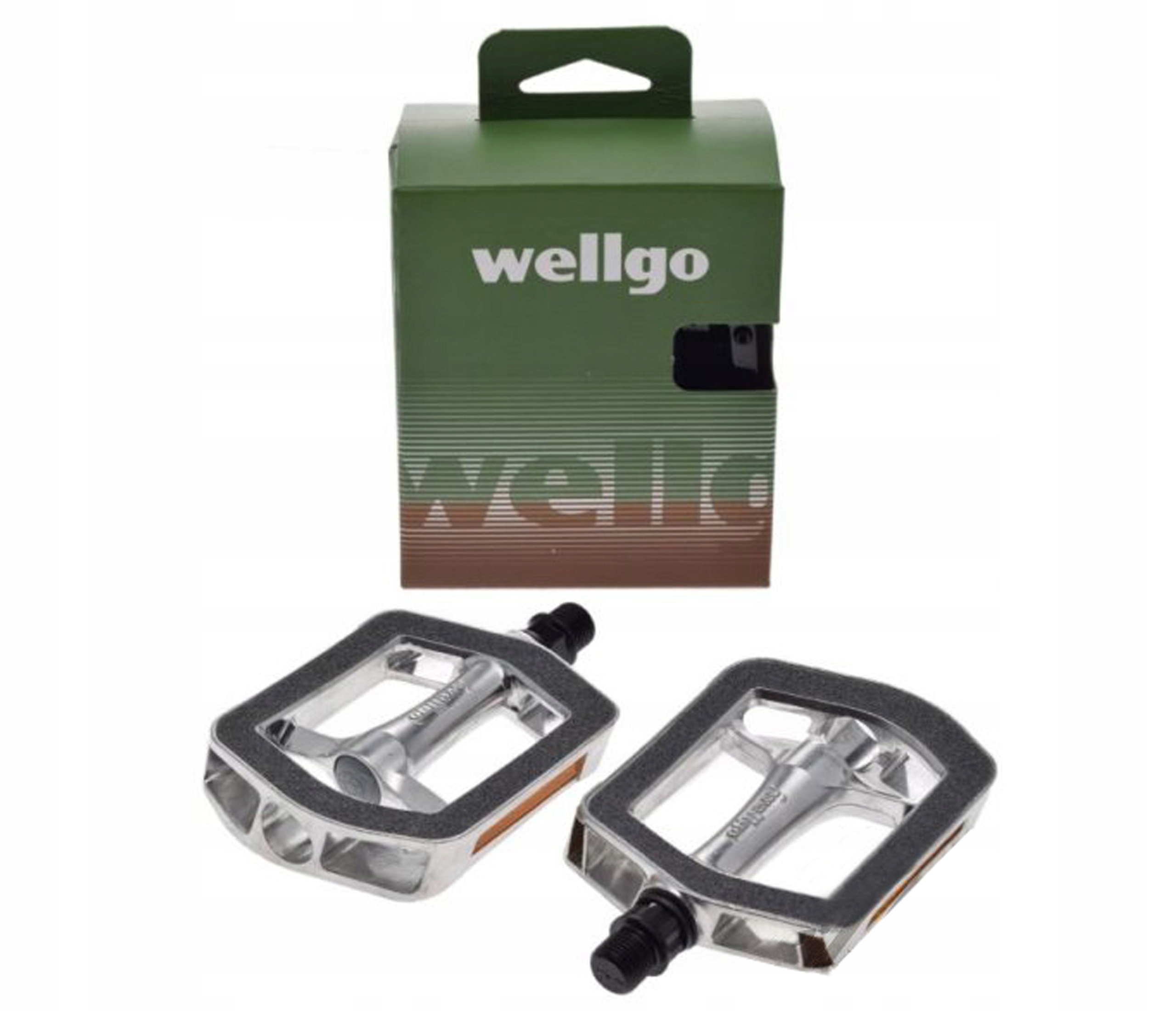 WELLGO LEKKIE PEDAŁY PLATFORMOWE ALUMINIUM SREBRNE