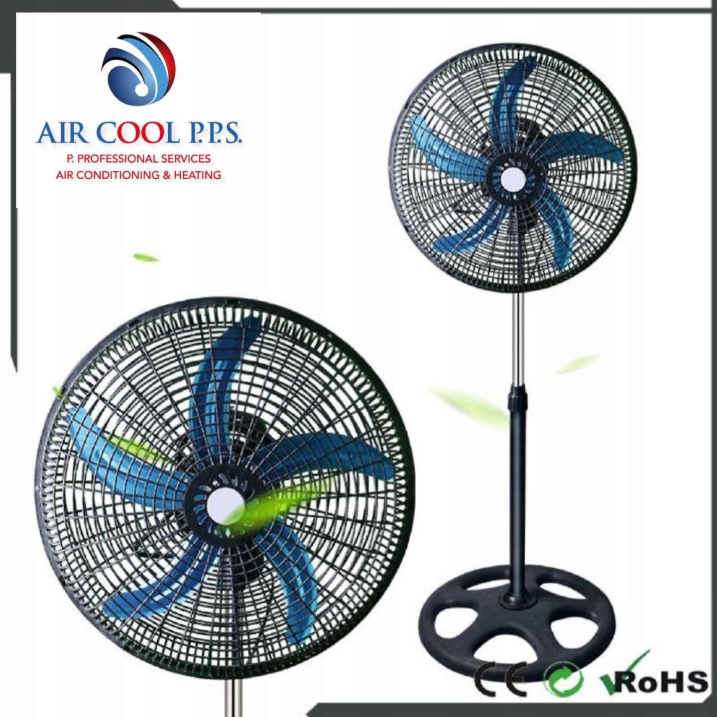 WENTYLATOR WIATRAK PODŁOGOWY STOJĄCY MOCNY 50W