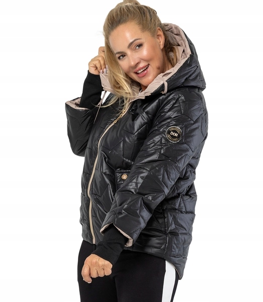 Prošívaná dámská bunda Milano oversize s kapucí 3XL