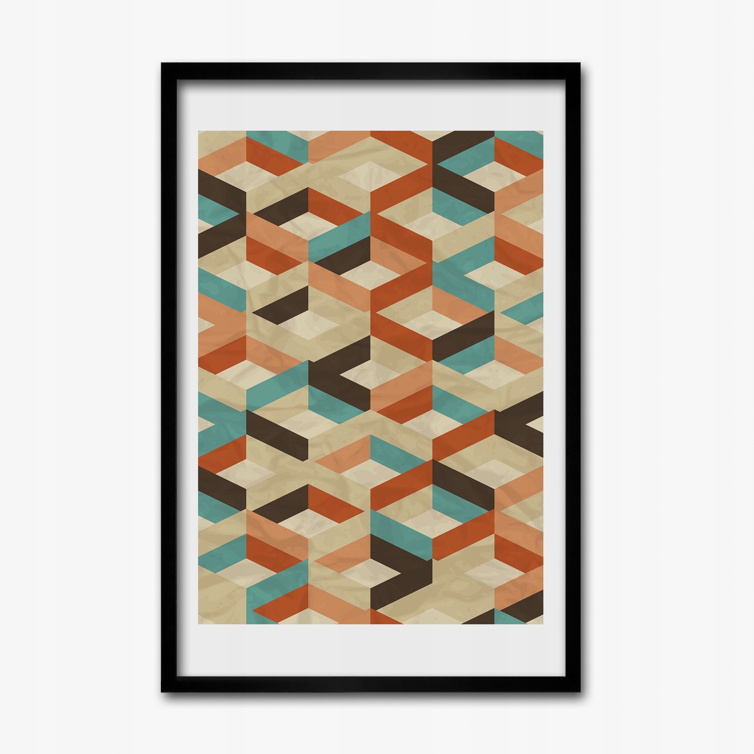 Grafika rámu Mdf Retro geometrie vzor 40x60 cm